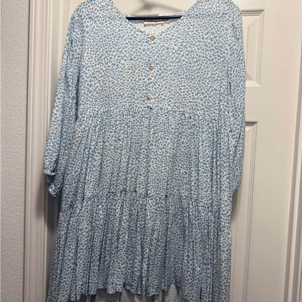 Millibon Blue and White Patterned Dress